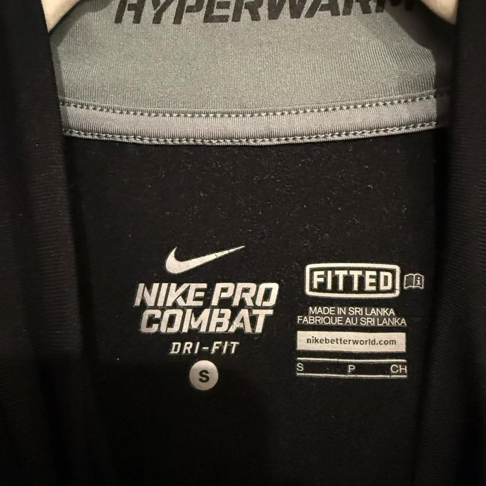 Nike Pro Combat Hyperwarm Thermal Long Sleeve Fitted Shirt Size S